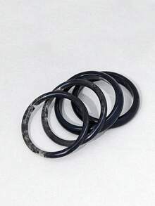 4 件套女士时尚扎染白色手链套装，适合日常佩戴