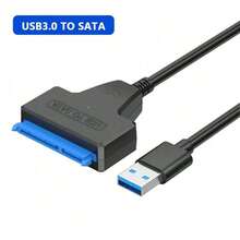 SATA 转 USB 3.0 USB-C 适配器电缆，最高可达 6 Gbps，适用于 2.5 英寸外置 HDD SSD 硬盘 SATA 3 22PIN USB 2.0 转 Sata III 线缆 SATA 转 USB - 黑色 - 查看 14