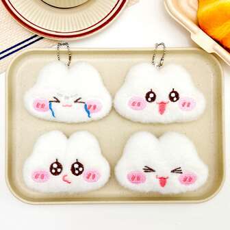 卡通兔子毛绒玩偶背包挂件，可爱伤心哭泣兔子毛绒玩偶，钥匙扣装饰，适合所有季节