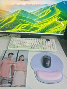 1 pieza/2 piezas Temporada de regreso a la escuela, temporada de regreso a la escuela, alfombrilla de ratón de silicona de color degradado antideslizante y minimalista, y alfombrilla de ratón de color sólido para oficina y juegos