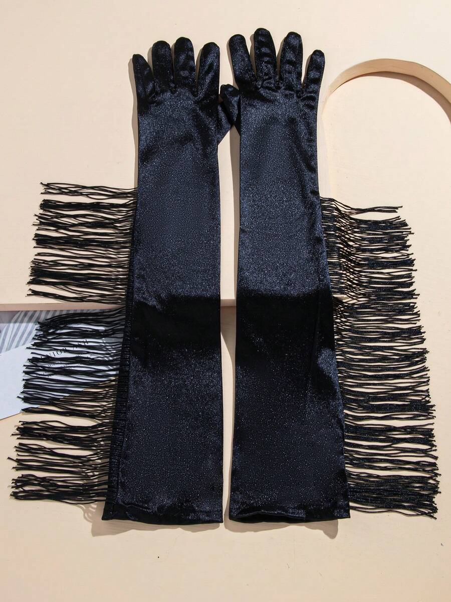 1双长流苏正式/拉丁舞手套