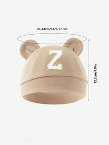 1pc Baby Letter Print Cotton Beanie Hat, Newborn Hospital Cap, Suitable For Baby Boys And Girls Daily Warmth And Protection