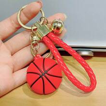 1 Stück Basketball Anhänger Schlüsselanhänger Dekorative Kreative Neue Weiche Gummi Basketball Schlüsselanhänger Accessoire Geschenk Weihnachten
