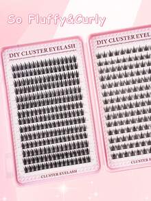 392pcs Cluster False Eyelashes, Thick Curly Eyelash Extension Kit, D-Curl, 8-16mm Mixed Length, DIY Eyelash Extension Set, DIY Lower Lash Extension Tutorial, Fluffy Soft Individual Lashes, Create Voluminous Natural Y2K Butterfly Makeup Effect, Easy DIY Long-Lasting Eyelash Glue, DIY Remover, DIY Tweezers (20D+30D+40D+50D Lower Lashes) - Black - View 4