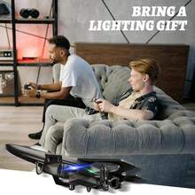 Foam Drone RC Airplane Toys For Beginners, Remote Control Plane Fighter Jet With Light, Auto Hovering, 360° Flip And 2 Batteries, Christmas, Halloween, Thanksgiving Gifts