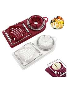 1pc 2-In-1 Egg Slicer, Household Egg Cutter, Multi-Function Pickled Egg Peeler, Egg Divider, Versatile Kitchen Tool