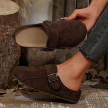 Spring Autumn Travel Outdoor Shoes For Women Cute Sandals Mules Slides With Buckles Slip On Non Slip Lightweight Casual Slippers Gifts Walking - 咖啡棕 - 查看 4