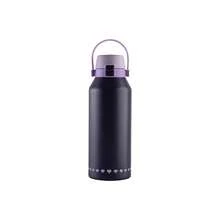 Termo de Acero Inoxidable 1 Litro con Popote, Vaso Trmico con Doble Aislamiento y Tapa Hermtica Antigoteo, Botella de Agua Motivacional como Regalos para Mujer y Mam u2013 Liza, Morado - Morado - Ver 2