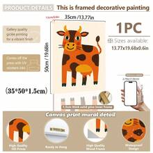 1 gerahmtes/Leinwand Wandkunst, Dinosaurier Tier Thema Dekoration. Badezimmer Wanddekoration. Themen Poster, Schlafzimmer Dekoration, Raumdekoration, Heimdekoration, Ornamente, Winterdekoration für Zuhause, Wanddekoration. Geeignet für Kinderzimmer, Kinderzimmer, Jungen- und Mädchen-Partyräume, Kita-Klassenzimmer Dekoration, wasserfestes Material. Kopfteil Dekorative Tapete, Party Deko Geschenke. Badezimmer Wanddekoration.