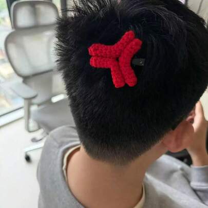 Muroi Mono 1 件/2 件可爱毛绒愤怒表情发夹 - 女士卡通鸭嘴夹，纯色，简约时尚铝合金发夹，春夏秋冬，学校用品