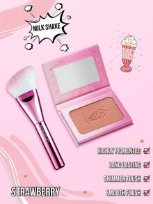 Misslyn Phấn má hồng Milkshake, Phấn má hồng nhũ, Có gương, Lên màu chuẩn, Hiệu ứng trang điểm tự nhiên, Dễ tán, Thuần chay, Không thử nghiệm trên động vật - #1 Dâu tây - Xem 3