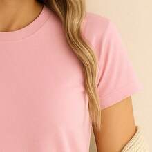 T-Shirt Estampada MELANCIA COM CORAÇÕES Camiseta Básica 100% Algodão 30.1 Leve e Fresquinha Para o Verão - Rosa Bebê - Visão 2
