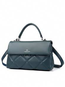 Bolso de hombro de alta calidad para mujer, bolso de lujo de piel auténtica, bolso bandolera de diseñador 2025 - Azul - Ver 5