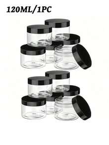 1/3Pcs Plastic Storage Bottles With Lids, Clear Plastic Jars Refillable Plastic Cosmetic Containers,Paint/Ointment/Mask Jars, Eye Cream/Face Cream Bottles, PET Wide-Mouth Transparent Sample Packaging Bottles, Cosmetic Refillable Containers With Screw On Lids For Kitchen Use Lotions & Beauty Products