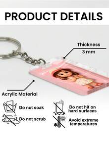 Catygift Custom 2D Flat Keychain, Personalized AI-Rendered Photo Keychain, Unique Gift For Daughter, Family Keepsake, Photo Upload Customization