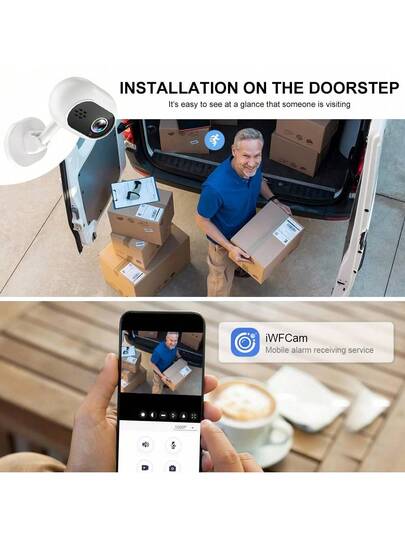 WiFi Slimme Home Security Camera 1080P HD Voice Intercom, Night Vision USB Powered Indoor/Outdoor Surveillance System, Motion Alert System Remote Mobile Viewing Sleek Wit Compact view 11