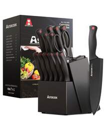 15-Piece Kitchen Knife Set With Sharpener, German Stainless Steel, Anti-Rust, Dishwasher