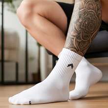 Kit 6 Pares de Meias Up Urban Atoalhada Casual Cano Médio Unissex - Branco - Visão 2