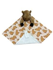 Soft Plush Blanket With Pacifier Holder, Anti-Allergic, Extra Soft, 28x28 Cm, 100% Cotton - 水豚 - 查看 2