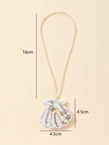1pc Handmade Beaded & Crystal Shell Bohemian Style Bag Charm/Pendant, Fashion Accessory For Beach Vacation Car Accessories For Woman - White - View 6