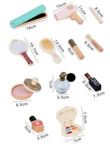 儿童化妆玩具过家家化妆套装、木梳和化妆品、公主生日礼物 - 彩色 - 查看 3