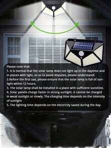 1/2/4/6/8pcs 100 LED Solar Lights, Solar Wall Lights, Solar Night Lights, Garden Lights, Garage Lighting, 1200mAh Lithium-Ion Battery, Waterproof ABS Material, 3 Modes With Motion Sensor, Suitable For Halloween/Christmas/Thanksgiving/Bedroom/House/Outdoor/Wall/Patio Decor