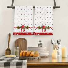 2 peças de panos de prato de Natal e Inverno, toalhas de mão macias e absorventes, bonecos de neve fofos, gatos, flores e flocos de neve, estilo moderno, decoração de inverno e Natal, toalhas de cozinha, decoração para casa