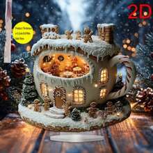 بيت الزنجبيل، حامل عرض أكريليك للطاولة، ديكور عيد الميلاد والعطلات، أسلوب بوهيمي، ديكور المنزل والمكتب، هدية مثالية، متعدد الوظائف، بدون نص