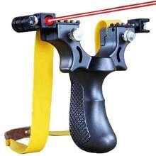 1 件高精度专业户外弹弓，带可调瞄准器，适合成人练习和娱乐，便携式弹弓（橡皮筋颜色随机）