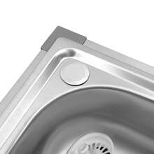 YUNRUX Freestanding Kitchen Sink, Stainless Steel Kitchen Sink, Freestanding Sink - Silver - View 4