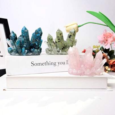 1pc Crystal Column Creative Decor, Made Of Resin Material, Shiny Sparkling Gradient, Multiple Material Available, Suitable For Living Room Desktop, Garden Patio, Holiday Gift For Christmas, Halloween, Crystal Decor