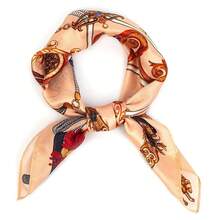 Mulberry Silk Scarfs Small Square Scarfs For Women 21" X 21" Lightweight Square Satin Head Scarf Neck Scarves{"Size_name":"21x21inch","Color_name":"Beige"} - 米色21x21英寸 - 查看 1