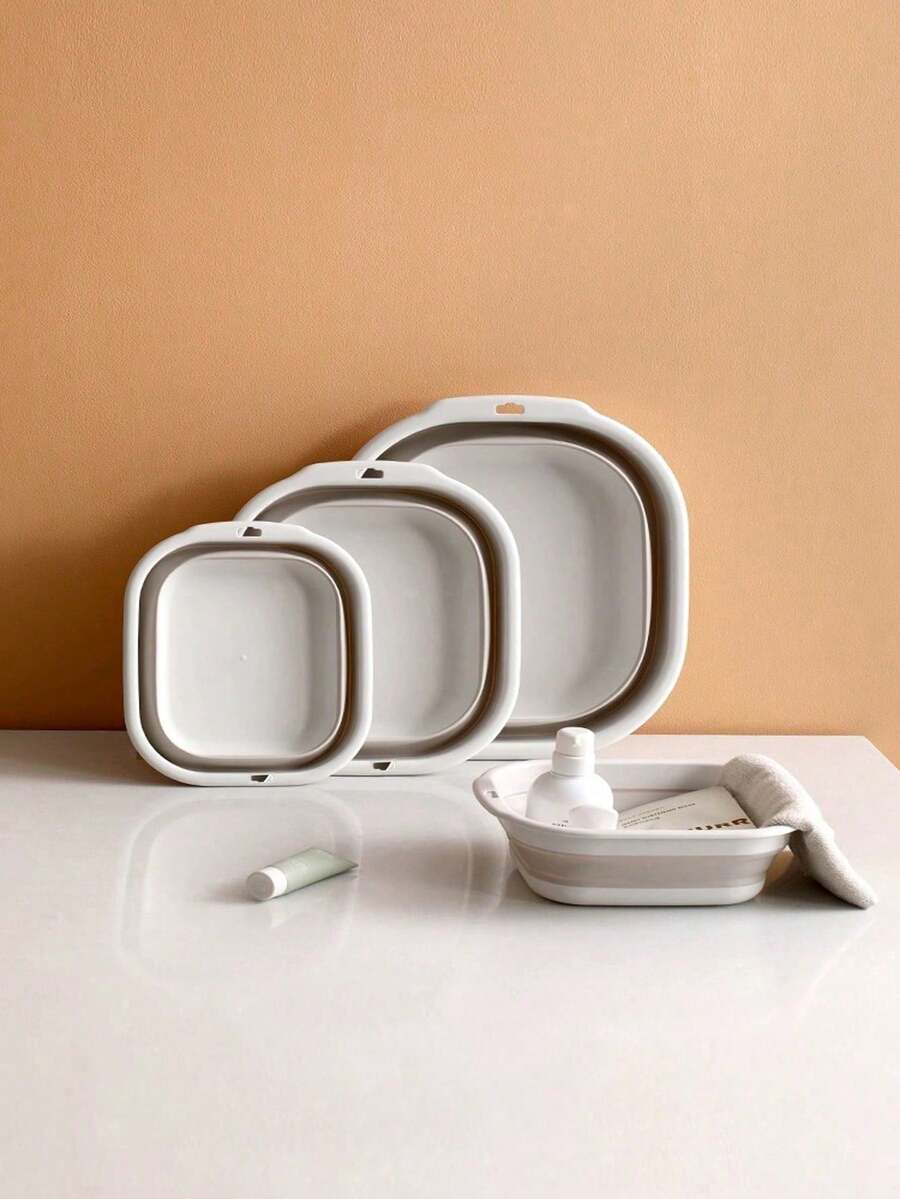 1pc Portable Foldable Washbasin, Foldable Sink Basin, Outdoor Wash Folding Basin, Home Bathroom Wash Basin, Large-Capacity Folding Basin For Car Washing, Kitchen Vegetable Wash Basin, Multi-Purpose Folding Basin, Can Be Used To Wash Vegetables