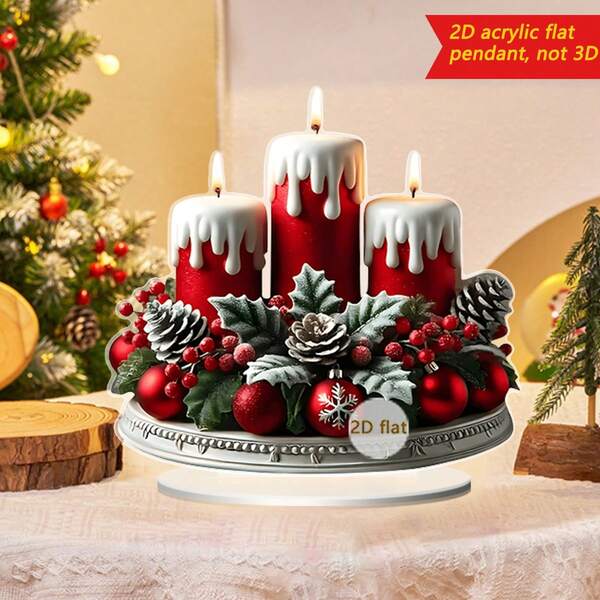 1 Piece Christmas Party Candle Multifunctional Desktop Crafts - Suitable For Living Room, Bedroom, Windowsill, Cafe And Office Desktop Decoration - Ideal Holiday Atmosphere Gift - Perfect Christmas Gift For Family, Friends And Classmates - Birthday Party Gift - No Power Supply Required - Everyday Gift For Women - Wish You A Merry Christmas