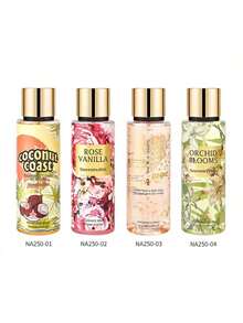 250毫升香氛喷雾，5种不同花香，不含酒精，清新空气，去除织物异味，果香花香调，适用于卧室、客厅、家居、情人节派对，小巧便携，是送给家人、朋友和爱人的完美礼物。