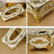 1PC European Luxury Home Desktop Tissue Box,Suitable For Living Room,Coffee Table,High-End Hotel Restaurant Kitchen,Napkin Extractor Box And Household Tissue Storage Box,The Ideal Decorative Piece For Hotel Coffee Tables And Dining Tables - Multicolor - View 7