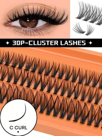 Lash Clusters DIY Fluffy Natural Lengthening Individual Eyelashes 48~60 PCS Personalized Eyelash Extension Thick Clustered False Eyelashes 8-16mm Mixed Length Eyelash Clusters Kit Single Cluster Design Suitable For Daily Wear Gatherings Various Occasions