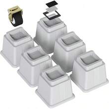 ZTON Adjustable Bed Furniture Risers Elevation In Heights 3", 5" Or 8" Heavy Duty Risers For Both Posts And Wheels Of Furniture Sofa Bed Couch Chair Table,Support Up To 3000 Lbs. (12 Pack, Grey)