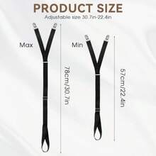 YYC Mozeat Lens Mens Shirt Stays Adjustable Shirt Stays For MenElastic Shirt Garter Adjustable Elastic Garter Straps Sock Nonslip Clamps - As Pic - View 3