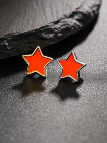 1 Set Punk Hollow Horn Fang Design Unisex Jewelry, Suitable For Nightclub, Halloween, Christmas, Daily Wear, Gold & Silver Colors