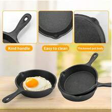 Moderne Innovationen Mini Schwarzer Gusseisen Pfanne Vorbehandelt Kleine Pfannen für gebackene Kekse/Brownies oder gekochte Eier