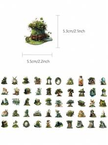 50 miếng dán chủ đề rừng xanh dùng để trang trí sổ lưu niệm, sổ kế hoạch, ốp lưng điện thoại, sổ tay, nhật ký, máy tính bảng, hành lý, đàn guitar, ván trượt, đàn violin - Nhiều màu - Xem 10