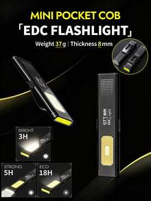 Lanterna Magnética COB de 550 Lúmens com Carregamento USB-C, Luz Portátil à Prova d'Água IPX4 para Reparos Automotivos, Camping, Emergência, Cabe na Caixa de Ferramentas e Mochila