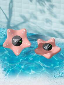 1个婴儿洗澡温度计，自动开关漂浮玩具，水温安全警报，华氏度和摄氏度双显示，适合儿童宝宝生日圣诞节礼物 - 海星 - 查看 6