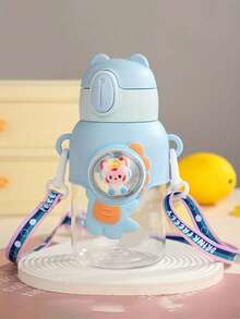 1 个 21 盎司可爱卡通水瓶，带盖和吸管 - 便携式防漏运动杯，适合儿童和成人 - PC 材质 - 有趣的宇航员和动物设计 - 非常适合旅行、露营、家庭、学校或礼物、婚礼装饰、圣诞装饰、生日装饰、生日礼物、圣诞餐桌装饰、圣诞节、圣诞装饰、圣诞礼物