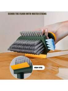 1pc Crevice Cleaning Brush, 2-In-1 Floor Cleaning Brush, Multi-Functional Handheld Cleaning Brush, No Dead Spot Brush, Ideal Home Accessories, Suitable For Cleaning Windows, Crevices, Stoves, Doors, Laundry Tables - Multicolor - View 3