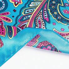 Mulberry Silk Scarfs Small Square Scarfs For Women 21" X 21" Lightweight Square Satin Head Scarf Neck Scarves{"Size_name":"35\"","Color_name":"LightBlue"} - 淺藍英寸 - 查看 5