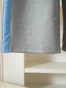 مجموعة من قطعتين، هوديي بسحاب وألوان متباينة + بنطلون بألوان متباينة، ملابس رياضية وكاجوال للبنات، مناسبة للأنشطة الخارجية والاستخدام اليومي - رمادي - مشاهدة 8