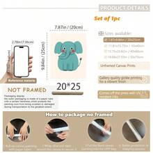 1 gerahmtes/Leinwand Wandkunst, Dinosaurier Tier Thema Dekoration. Badezimmer Wanddekoration. Themen Poster, Schlafzimmer Dekoration, Raumdekoration, Heimdekoration, Ornamente, Winterdekoration für Zuhause, Wanddekoration. Geeignet für Kinderzimmer, Kinderzimmer, Jungen- und Mädchen-Partyräume, Kita-Klassenzimmer Dekoration, wasserfestes Material. Kopfteil Dekorative Tapete, Party Deko Geschenke. Badezimmer Wanddekoration.