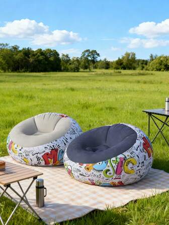 1pc Inflatable Lazy Sofa Chair, Foldable For Easy Carrying, Soft And Comfortable Bean Bag Sofa, Suitable For Outdoor/Indoor Use